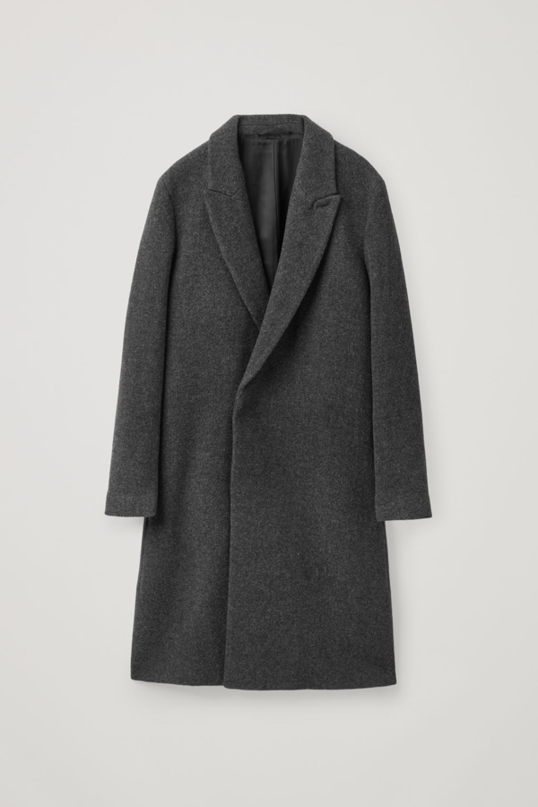 Cos Double Breasted Wool Coat In Grey | ModeSens