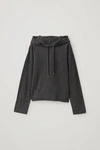 Cos Boiled-wool Hooded Jumper In Grey