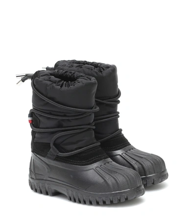 Moncler Kids' Rubber & Nylon Snow Boots In Black