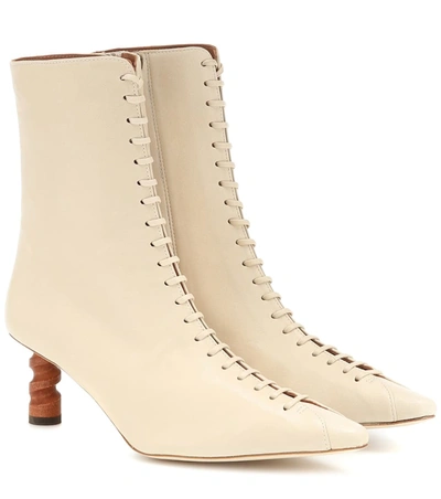 Rejina Pyo Simone Lace-up Leather Ankle Boots In Neutrals