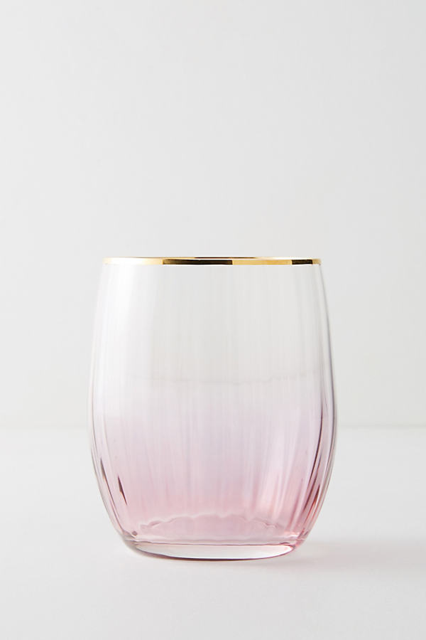 Anthropologie Waterfall Stemless Wine Glass By In Pink Size Wine Glass ModeSens