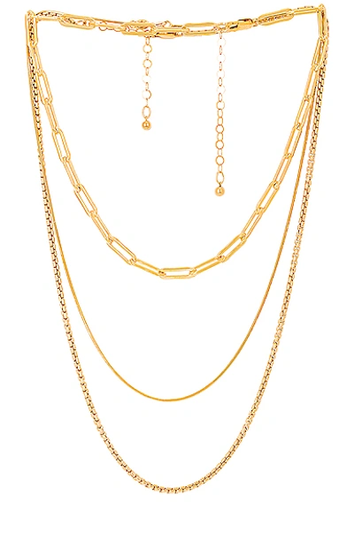 Jordan Road Jewelry For Fwrd Luxe Necklace Stack In Gold