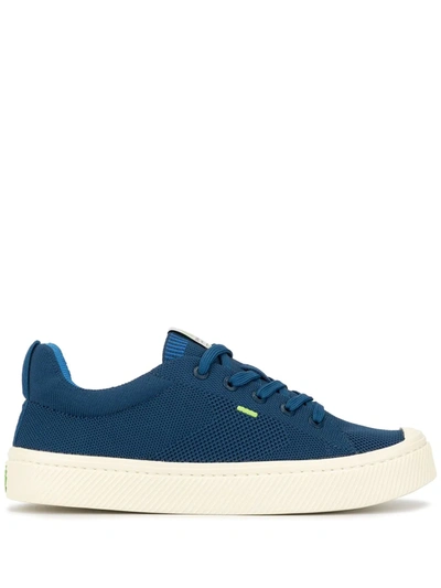 Cariuma Ladies Ibi Low Bamboo-knit And Recycled-polyester Trainers In Blue