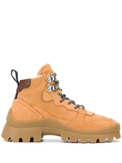 Dsquared2 40mm Tank Cliff Nubuck Hiking Boots In Brown