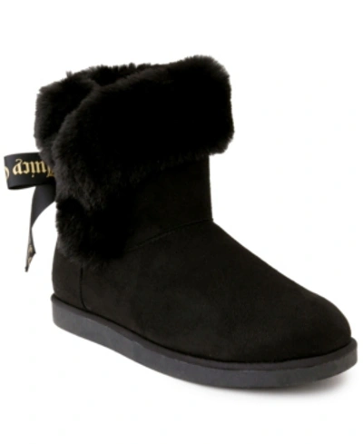 Juicy Couture Womens Faux Suede Cozy Winter & Snow Boots In Black