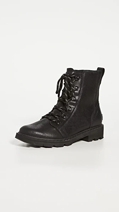 Sorel Women's Lennox Leather Combat Boots In Black