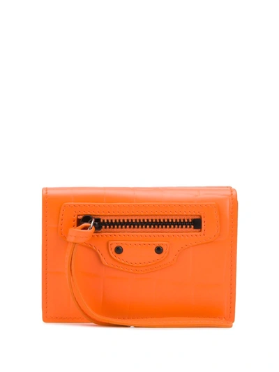 Balenciaga Neo Classic Mini Wallet In Orange
