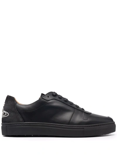 Vivienne Westwood Logo-print Calf Leather Sneakers In Black