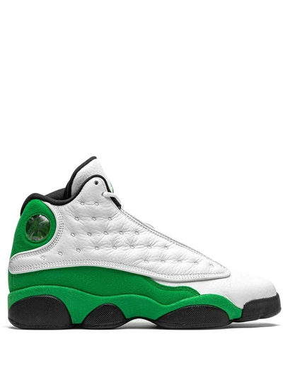Nike Jordan Big Kids' Air Retro 13 Basketball Shoes In White/lucky Green/black