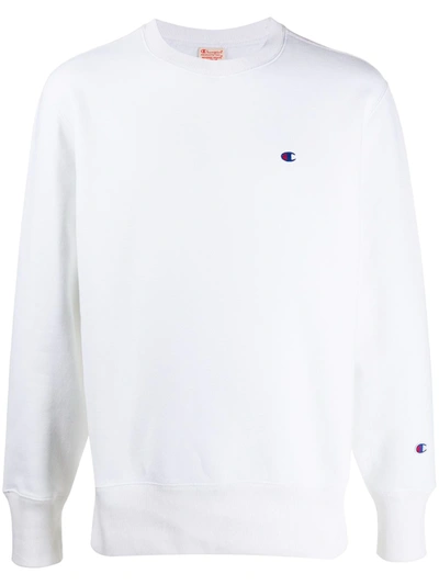 Champion Embroidered Logo Sweatshirt In White