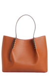 Christian Louboutin Large Cabarock Calfskin Leather Tote In Coconut