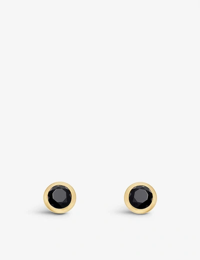 Astley Clarke Mini Stilla 18ct Yellow-gold Vermeil Sterling Silver And Onyx Earrings In Yellow Gold Vermeil