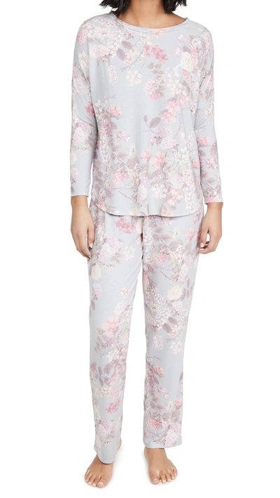 Flora Nikrooz Katelyn Printed Knit Pj Set In Grey