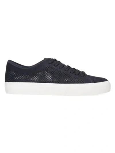 Vince Men's Farrell-5 Perforated Suede Sneakers In Coastal Blue