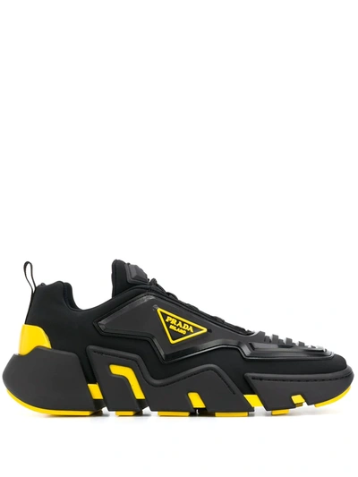 Prada The Techno Stretch Sneaker In Black