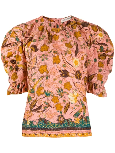Ulla Johnson Floral Print Blouse In Pink