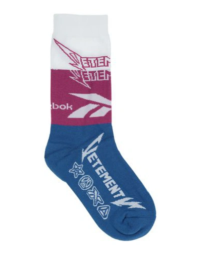 Reebok X Vetements Short Socks In Bright Blue