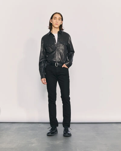 Iro Wright Shirt In Black Leather