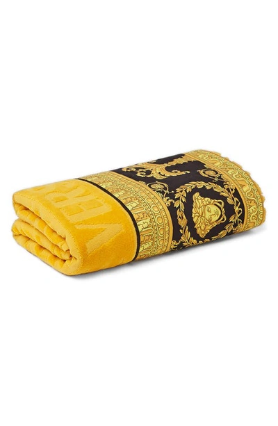 Versace I Heart Baroque Face Towel In Gold