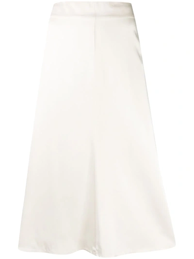 Semicouture Flared Midi Skirt In Neutrals
