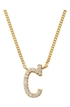 Baublebar Crystal Graffiti Initial Pendant Necklace In Gold C