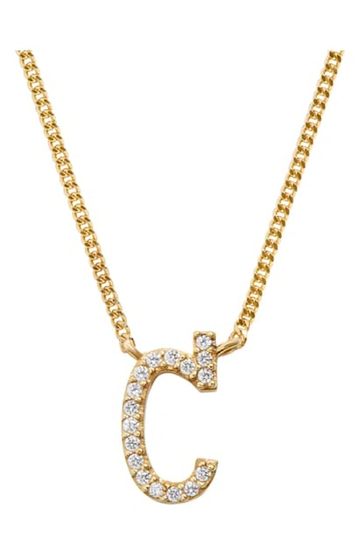 Baublebar Crystal Graffiti Initial Pendant Necklace In Gold C