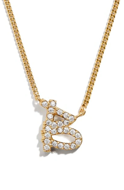Baublebar Crystal Graffiti Initial Pendant Necklace In Gold B