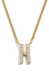 Baublebar Crystal Graffiti Initial Pendant Necklace In Gold H