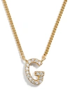 Baublebar Crystal Graffiti Initial Pendant Necklace In Gold G