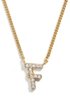 Baublebar Crystal Graffiti Initial Pendant Necklace In Gold F