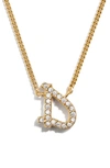 Baublebar Crystal Graffiti Initial Pendant Necklace In Gold D