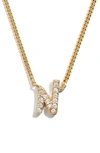 Baublebar Crystal Graffiti Initial Pendant Necklace In Gold N