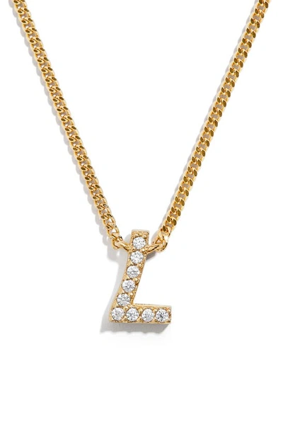 Baublebar Crystal Graffiti Initial Pendant Necklace In Gold L