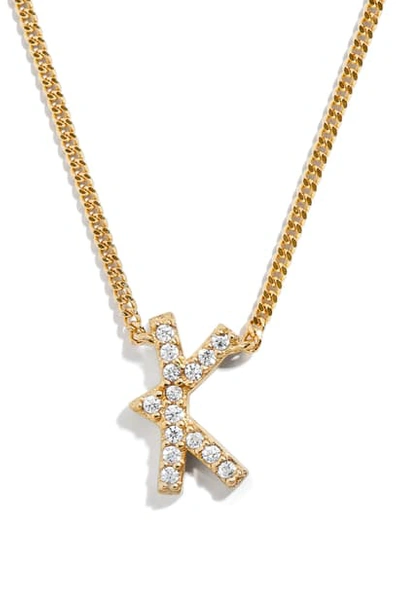 Baublebar Crystal Graffiti Initial Pendant Necklace In Gold K