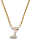 Baublebar Crystal Graffiti Initial Pendant Necklace In Gold I