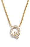 Baublebar Crystal Graffiti Initial Pendant Necklace In Gold Q