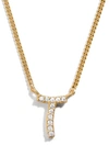 Baublebar Crystal Graffiti Initial Pendant Necklace In Gold T