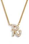 Baublebar Crystal Graffiti Initial Pendant Necklace In Gold R