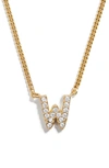 Baublebar Crystal Graffiti Initial Pendant Necklace In Gold W