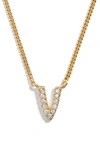 Baublebar Crystal Graffiti Initial Pendant Necklace In Gold V