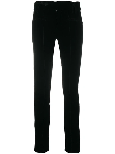 Haider Ackermann Velvet/leather Contrast Trousers In Black