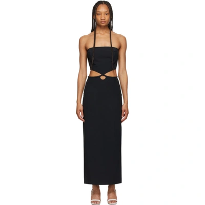 Christopher Esber Black Strapless Loophole Dress