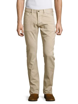 Tom Ford Straight-fit Textured Cotton Pants In Beige | ModeSens