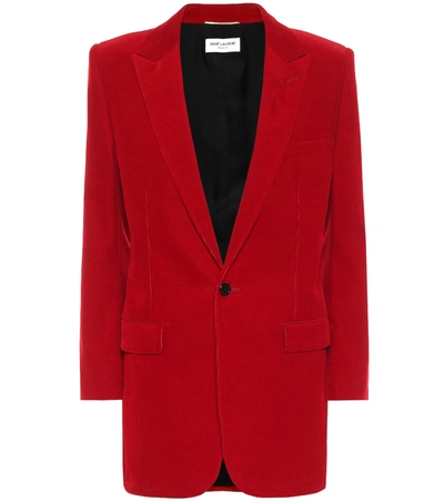 Saint Laurent Cotton-corduroy Blazer In Red