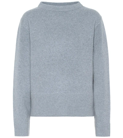 Vince Boiled Funnel Neck Cashmere Pullover In Blueberry