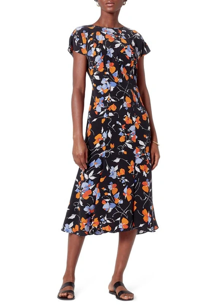 Joie Haben Peacock Floral Print Dress In Caviar