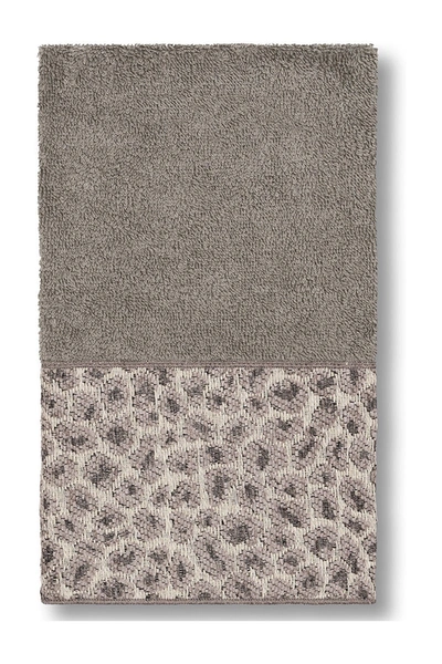 Linum Home Spots Embellished Hand Towel In Dark Grey