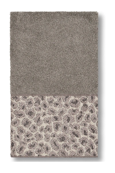 Linum Home Spots Embellished Hand Towel In Dark Gray