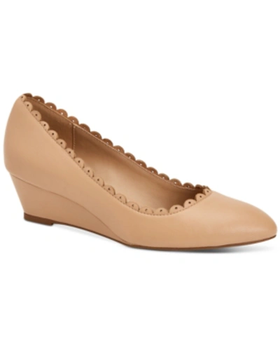 Charter Club Wandaa Wedge, Created For Macy's Women's Shoes In Nude Leather