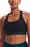 Under Armour Plus Size Cross-back Mid-impact Compression Sports Bra In Black